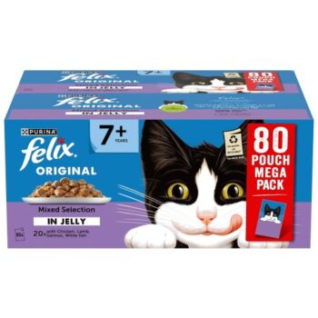 Felix Original Cat Food Senior Mixed Selection in Jelly Wet Cat Food (80 x 85g)