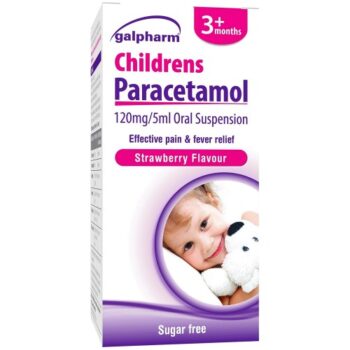 Galpharm Childrens Pain Relief Paracetamol Suspension Strawberry 3+ Month (100ml)