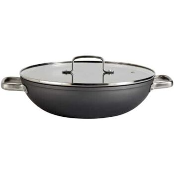 Habitat Hard Anodised Aluminium Double Handled Wok (30cm)