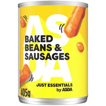 JUST ESSENTIALS by ASDA Smart Price Baked Beans & Sausages in Tomato Sauce (405g)