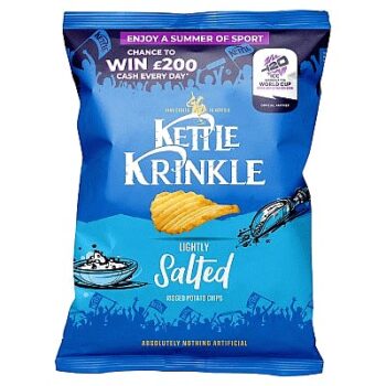Kettle Krinkle Lightly Salted Ridged Potato Chips (130g)