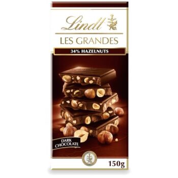 Lindt Les Grandes Dark Chocolate Hazelnut Bar (150g)