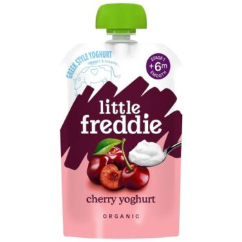 Little Freddie Organic Luscious Cherry Greek Style Yoghurt Stage 1 +6 Months Smooth Pouch (100g)