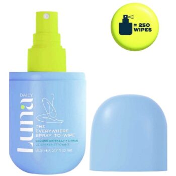 LUNA DAILY The Cooling Everywhere Spray-To-Wipe Ph-Balancing Body Cleansing Spray To Soothe Skin Waterlily & Citrus (80ml)