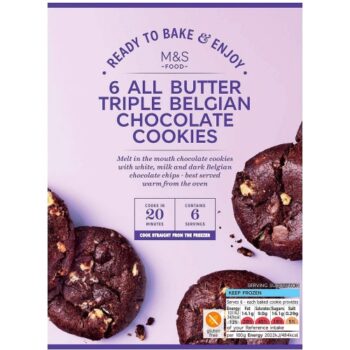 M&S 6 All Butter Triple Belgian Chocolate Cookies Frozen
