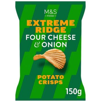 M&S Four Cheese & Onion Extreme Ridge Cut Crisps (150g)