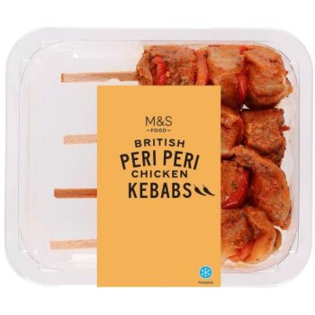 M&S Grill 4 Peri Peri Chicken Kebabs (376g)