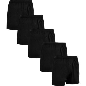 M&S Mens Pure Cotton Jersey Boxers Extra Large Black