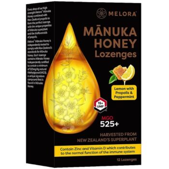 Melora Manuka Honey And Propolis Lozenges Lemon Peppermint (12)