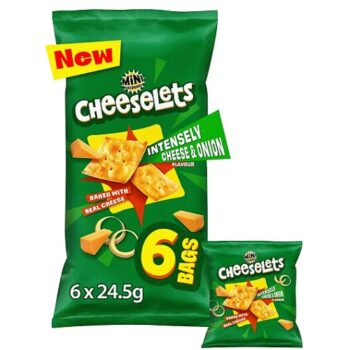 Mini Cheddars Cheeselets Cheese & Onion Baked Snacks (6 x 24.5g)
