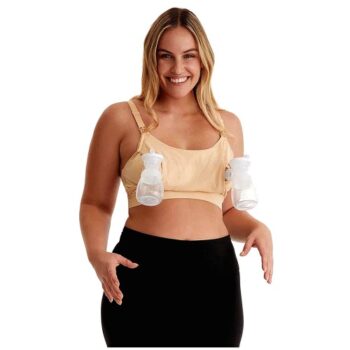 Momcozy Large Handsfree Wearable Pumping Bra Beige