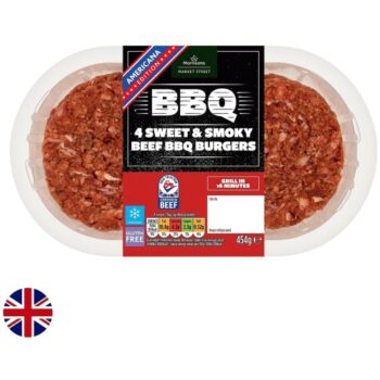 Morrisons British Sweet & Smokey Beef Bbq Burgers