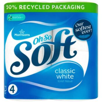 Morrisons Toilet Tissue White 4 Rolls