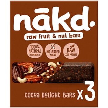Nakd nakd. Cocoa Delight Fruit & Nut Bars (3 x 35g)