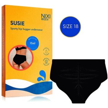 Nixi Body Susie Black 18 Vpl-Free Hip Hugger Leakproof Knickers
