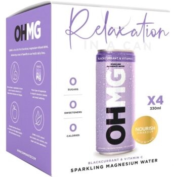 OHMG Blackcurrant sparkling magnesium water (4 x 330ml)