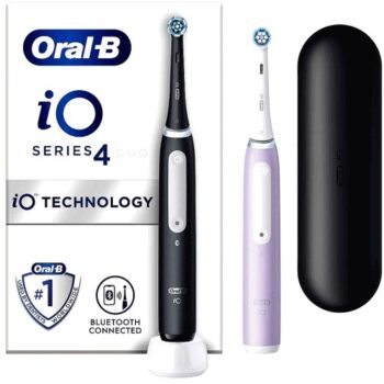 Oral B Oral-B Io4 Electric Toothbrushes Black & Lavender Duo Pack