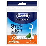 Oral-B Simply Clean Floss Picks Remove Plaque 75