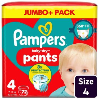 Pampers Baby-Dry Nappy Pants Size 4 (9-15kg) Jumbo Pack