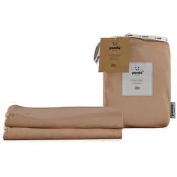 Panda Kids Bamboo Cot Bed Fitted Sheet Vintage Pink (2)