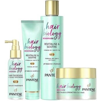 Pantene Hair Biology Menopause Bundle Shampoo Conditioner Serum & Mask