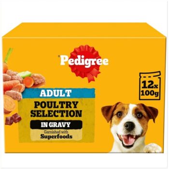 Pedigree Adult Wet Dog Food Pouches Mixed Selection in Gravy 12x100 (12 x 100g)