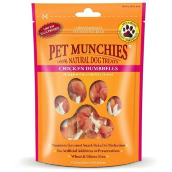 Pet Munchies 100% Natural Chicken Dumbbells Dog Treats (80g)
