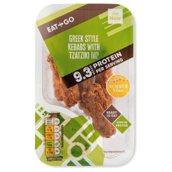 Protein Greek Style Kebabs with Tzatziki Dip