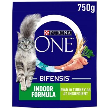 Purina ONE Indoor Cat Adult Dry Cat Food Rich In Turkey (750g)