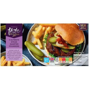 Sainsbury's Aberdeen Angus Quarter Pounders Taste the Difference (4 x 454g)