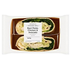 Sainsbury's Kitchen Deli Basil Pesto Chicken & Avocado Wrap