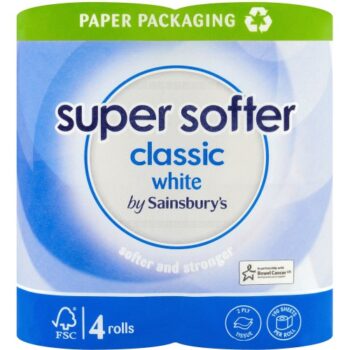 Sainsbury's Super Softer Classic Toilet Tissue Rolls (4)