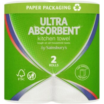 Sainsbury's Ultra Absorbent Kitchen Towel 2 Rolls
