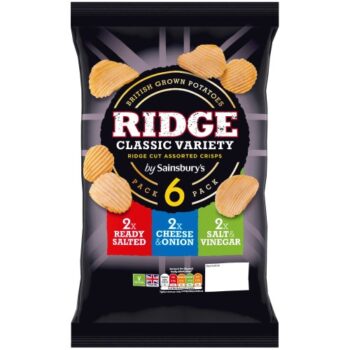 Sainsbury's Variety Ridged Multipack Crisps (6 x 25g)