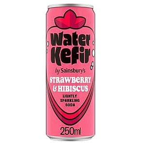Sainsbury's Water Kefir Strawberry & Hibiscus Lightly Sparkling Soda (250ml)