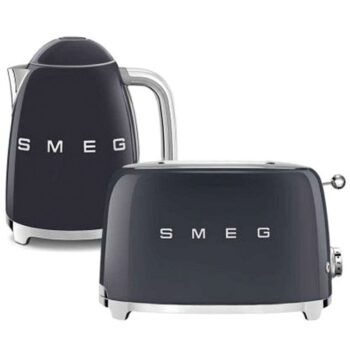 Smeg Kettle And 2 Slice Toaster In Slate Grey