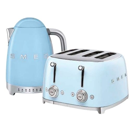 Smeg Kettle And 4 By Slice Toaster In Pastel Blue (50)