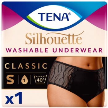Tena Lady Silhouette Washable Incontinence Underwear Classic Black Size S