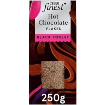Tesco Finest Belgian 45% Black Forest Flavour Hot Chocolate Flakes