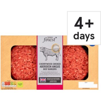 TESCO finest Cherrywood Smoked Beef Aberdeen Angus Beef Burgers (340g)