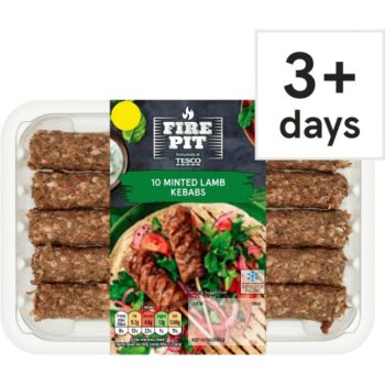 Tesco Fire Pit 10 Minted Lamb Kebabs