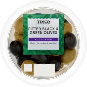 Tesco Pitted Black & Green Olives (120g)
