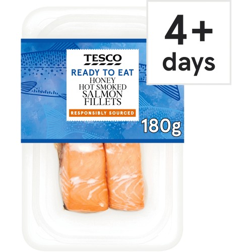 Tesco Ready To Eat Honey Hot Smoked Salmon Fillets (180g)