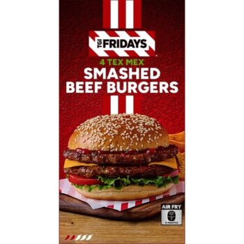 TGI Fridays 4 Tex Mex Smashed Beef Burgers (340g)