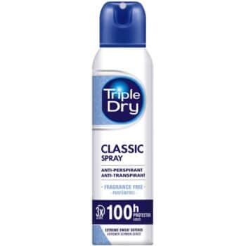 Triple Dry Classic Fragrance-Free Anti-Perspirant Spray 100-Hours (150ml)