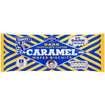 Tunnock's Dark Chocolate Coated Caramel Wafer Biscuits (8 x 30g)