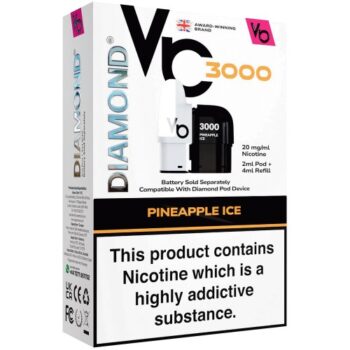 Vapes Bars Diamond 3K Pod Pack Pineapple Ice