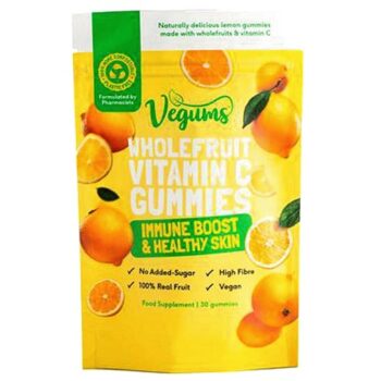 Vegums Vitamin C Wholefruit 30 Gummies (Vegan Natural Colours And Flavours Plastic Free)