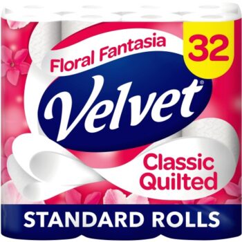 Velvet Classic Quilted Floral Fantasia Toilet Roll 32 Rolls