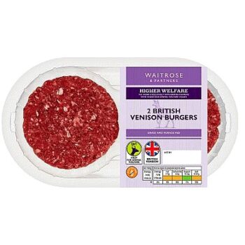 Waitrose 2 British Venison Burgers (227g)